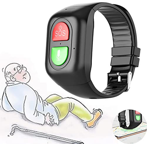 Téléalarme GPS pour Senior,Bracelet avec SOS Bouton D'avertissement Et De Détection,Montre pour Personne Agée avec Détecteur De Chute,pour Les Personnes Âgées/Alzheimer