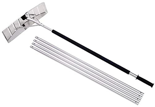 AHDFY Roof Rakes For Snow Removal,Extendable 4.78'-19.88'Aluminum Lightweight Snow Removal Roof Rake Snow Shovel Ice Scraper Snow Blower For Roof Snow Wet Leaves