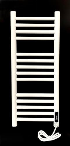 Greened House Scaldasalviette elettrico in acciaio inox 300 mm x 720 mm, colore: Bianco