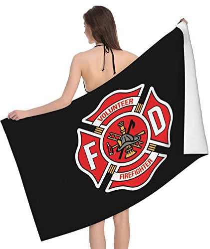 Strandtücher Freiwillige Feuerwehr Strandlaken Saugfähig Strandlaken Schnell Trocknend Handtuch Für Wandern Outdoor Strand,80X130Cm