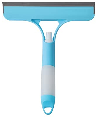 Window Cleaner 3-in-1 Window Wiper with Spray Bottle, Hanging Window Wiper and Window Squeegee with Spray Function, Multifunctional Window Wiper for Windows, Glass, Mirrors, Tables, Flooring (Blue)