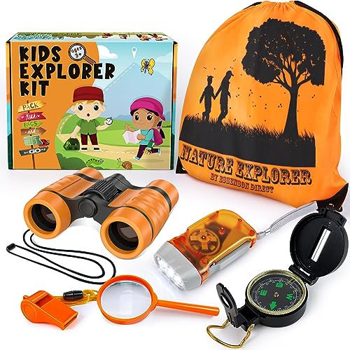 essenson Forscherset für Kinder, Draussen Forscherset, Fernglas für Kinder, Outdoor Spielzeug Geschenk für Alter 3 4 5 6 7 8+ Jahre alt Jungen Mädchen