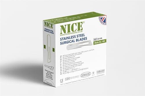 NICE 100 x No.10R Sterile Stainless Steel Surgical Blades SS10R