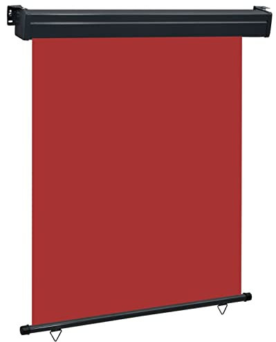 ZEYUAN Balkon-Seitenmarkise, Windschutz Garten, Terrassen Sonnenschutz, Sonnenschutz Garten, Privat Sphären Wand, Balkon Sichtschutz, 140 × 250 cm Rot