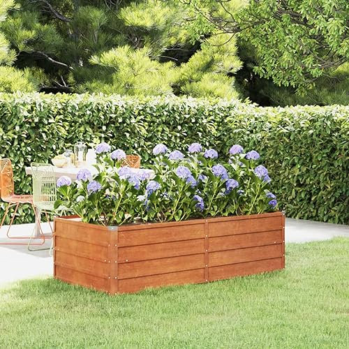 BaraSh Hochbeet Rostig 160x80x45 cm Cortenstahl Komposter Garten Tomatentopf Hochbeete FüR Garten Metall