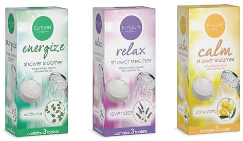 3 Pack Eucalyptus & Lavender & Ylang-Ylang Calming Relaxing Shower Steamers | Infused with Essential Oils | Home Spa Experience | Infuses with Shower Steam (3)