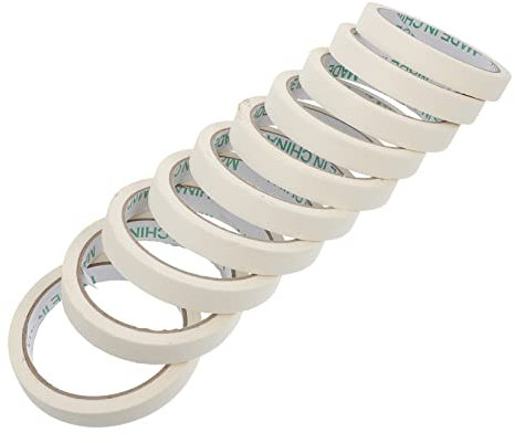 TOPPERFUN 10pezzi Nastro Per Mascheratura Nastri Adesivi Bianchi Per Verniciatura Spruzzo Per Mobili Nastri Adesivi Strappabili in Carta Crespa