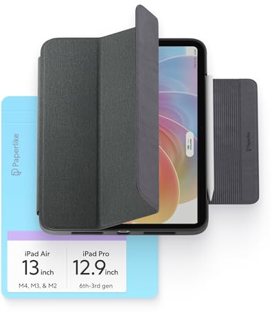 Paperlike® Bumper Case für iPad Air 13 (M4,M3,M2) & iPad Pro 12.9 | Robuste Schutzhülle im schlanken Design, echte Textiloberfläche, unterstützt Apple Pencil Laden & Auto Sleep/Wake