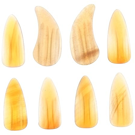 Guzheng Fingernagelschutz 8 Stück mit Doppelrille für Saiteninstrumente | Kompakt und Leicht zu Tragen, Einfach zu Reinigen, Gelb, für Guzheng als Zubehör