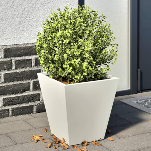 ShGaxin Pflanzkübel 2 STK. Weiß 30x30x30 Stahl, Blumentopf Gross, Blumenkasten Balkon, übertopf, Pflanzkasten, Flowerpot, Kräuterbeet Für Die Küche, Vertikalbeet - 851041