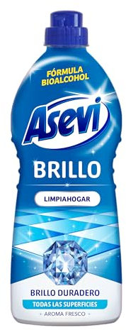 Asevi - Limpiahogar con Bioalcohol Brillo - Limpiador para Todo Tipo de Suelos y Superficies - Abrillanta sin Dejar Marcas - Secado Rápido - Aroma Fresco Duradero - 1100 ml