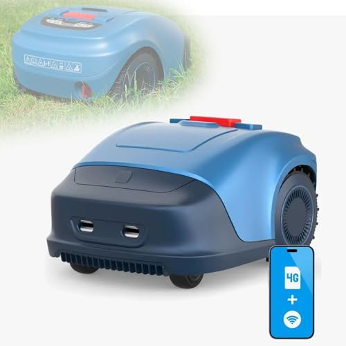 BDJSN Tagliaerba Robot Senza Fili, Tagliaerba Intelligente da 1/4 Acro con Pianificazione del Percorso di Taglio, Pendenza 33%, Controllo App, Altezza di Taglio 20-55 Mm, Batteria al Litio 4400 mAh