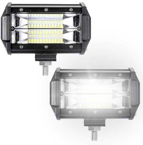 SUBTLETY 72W LED Zusatzscheinwerfer Auto Reflektor Scheinwerfer Offroad Arbeitsscheinwerfer Set 6000K Außen Strahler IP67 Wasserdicht Rückfahrscheinwerfer für Traktor SUV ATV PKW (2 Stück)