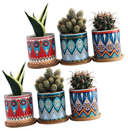 YARNOW 3St Sukkulententöpfe aus Keramik Succulent Plants tischpult übertopf blumentopf Neuheit fleischiger Blumentopf Luftpflanzenhalter aus Keramik kreativer Bambus