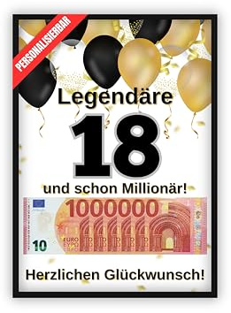 dockyardos® Geldgeschenk zum 18. Geburtstag | Geld kreativ verschenken für Junge und Mädchen | Deine erste Million | Geschenkidee für Mann und Frau