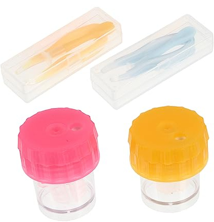 LRXIYODE Box di Pulizia per Lenti Contatto Rotante Manuale Kit Portatile la Pulizia delle Lenti 2 Pezzi Scatola la Colore Casuale