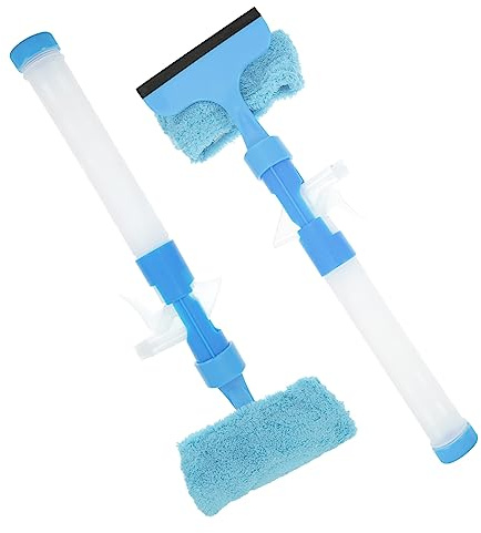 Homoyoyo 2-Piece Glass Cleaning Squeegee Set Water Spray Double-Sided Window Wiper Tool for Streak-Free Shine for Home and Car Use