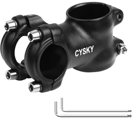 CYSKY 25,4 cykelstam 32 mm 45 mm 7 grader MTB-stam kort styre stam för mountainbike stam, racercykel, stam, MTB, BMX, grus, cykling (25,4 x 45 mm)