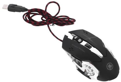 GARIOUANS Souris de Jeu USB X9 6D, Éclairage RGB, Dpi Réglable | ABS Noir, Design Ergonomique, Patins Résistants, Usage Bureau, pour Ordinateur, Câble USB, Gaming