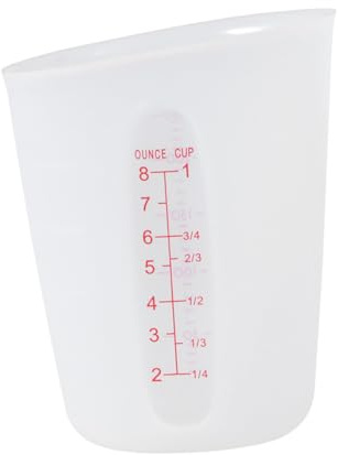 BIUDECO Vaso Medidor Silicona Semitransparente con Doble Graduada para Líquidos Cocina Seguro y Reutilizable