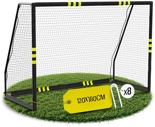 FRIEDO Fußballtor Kinder I 120 x 180 cm I CE-geprüft I Rostfrei & wetterfest für den Garten I Fussball Tor mit stabilem Stand I Premium Fußball Tor mit reißfestem Netz I Goal for Outdoor 120x1280cm