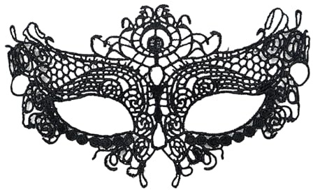 Gihioue Schwarze Spitze Augenmaske - Cosplay Kostüm Gesichtsmaske,Damen Mädchen Augenmaske Karneval Kostüm Party Bühnenauftritt Halloween Geburtstag