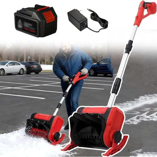 Gvqng Pelle à Neige sans Fil, Pelle à Neige LéGèRe avec Plaque Directionnelle, Souffleuse à Neige à Batterie avec éCran LCD, Pelle à Neige Pliable, pour Le DéNeigement,One Battery