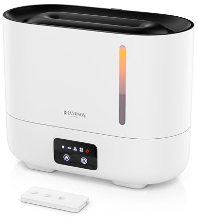 Brandson - Luftbefeuchter mit Flammeneffekt - Fernbedienung - leise - Ultraschallvernebler – 4 Nebelstufen - 3 Liter Wassertank – Aromafach - Farb-LEDs – – Büro Wohnimmer Schlafzimmer