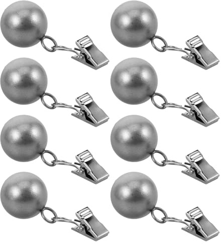OFFSCH Pinzas para Manteles de Exterior 8 Piezas, Clip de Fijación Antideslizante de Acero Inoxidable Peso Esférico, Sujetador Resistente al Viento para Picnic, Camping y Mesas