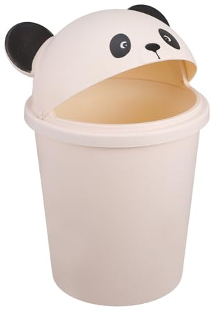 VICASKY Poubelle Cuisine de Panda 10l avec Couvercle, Corbeille à Papier Réutilisable pour Salle de Bain et Extérieur, Poubelle Décorative Kawaii pour Bureau et Maison