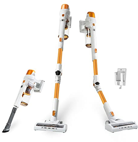 Kenmore DS4030.01 CSV Upgrade Cordless Stick Vacuum with EasyReach Wand, HEPA Filter & LED Headlight, Converts to Lightweight Handheld for Hardwood Floors, Carpet & Pet Hair, Orange