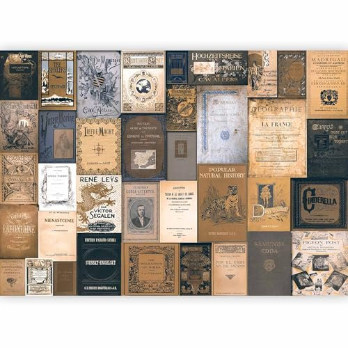 Papier peint murando intissé 350x256 cm Décoration Murale XXL Poster Tableaux Muraux Tapisserie Photo Trompe l'oeil Vintage Retro Livre m-C-0242-a-c