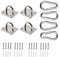 HOMPER Crochet Acier Inoxydable, Crochet de Mur de Plafond, Plaque oculaire carrée et Pinces Mousqueton Crochet Mousqueton, 304 en Acier Inoxydable, et vis Accessoires