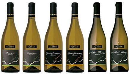 Confezione 6 bottiglie | 3 tipologie di Vino Bianco Trentino DOC: Gewurztraminer | Muller Thurgau | Sauvignon - Cantina Aldeno - Athesim Flumen