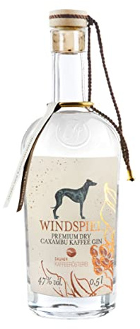 Windspiel Premium Dry Caxambu Kaffee Gin (1 x 0,5l) | Eifel-Kartoffel trifft Arabica-Kaffee, ein Hochgenuss für Kenner - 47% vol.