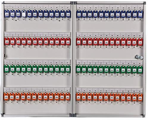 YUESFZ Armadietto Portachiavi A Muro con Etichetta, Cassaforte per La Gestione delle Chiavi di Grande capacità, Scatola Portachiavi con 24-150 Ganci (Color : Silver White, Size : 96)