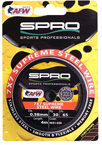 Spro Stahlvorfächer zum Hechtangeln 7x7 Supreme AFW Steel Wire, Durchmesser/Tragkraft:0.58mm / 30kg