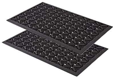 Astra Tappeto di gomma per porte esterne 40x60 cm set di 2 - Tappeto per porte esterne in gomma antiscivolo - zerbino per esterni - altezza: 13mm