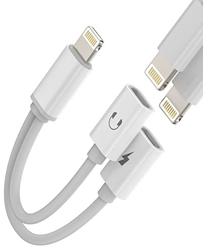 Adaptateur pour iPhone AUX Lightning vers Chargeur Rapide (2 en 1) Double Prise Casque et Chargeur Splitter pour Apple MFI Audio Accessoire Compatible avec iPhone 14 13 12 11 Pro Max 8 7 Plus Mini