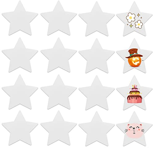 Acrylique Transparentes Plexiglas 16Pièces Panneaux Pentacle en Acrylique 0.2 cm Vierges Acrylique Disques pour DIY Cadres Photo Peintures Crafts Scrapbook Display