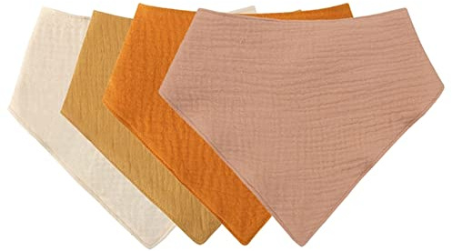 Uposao babero para bebé absorbente de muselina, suave y absorbente, con botón ajustable, babero triangular, salibandas para bebé, regalo para niñas y niños, M