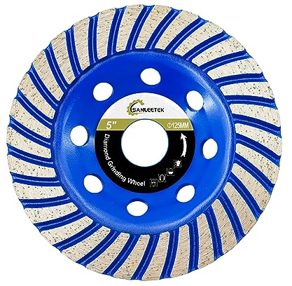 Diamantschleifteller 125mm Turbo Reihe Diamantschleiftopf für Polieren und Reinigen Granit Marmor Beton Mauerwerk Kunststein für Winkelschleifer SANLEETEK