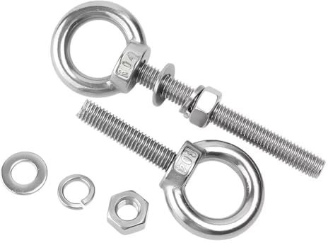 SYDARSYN M8x60mm Golfari Vite ad Anello Bulloni ad Occhiello ad Anello Acciaio Inossidabile 304 con Dadi Esagonali, Rondelle di Bloccaggio, Rondelle Piatte (1 Pezzi)