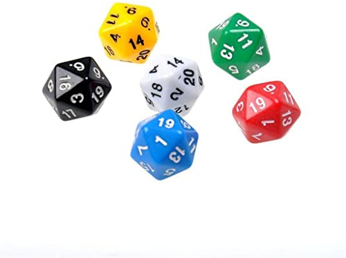 EHJRE Set di Dadi Poliedrici a 20 Facce per Giochi di Ruolo - Colori Vivaci