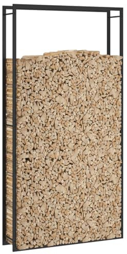 Tidyard Kaminholzregal Kaminholzhalter Brennholzregal Feuerholzregal Kaminholzständer Brennholz Holzhalter Metall 110x28x214 cm Stahl