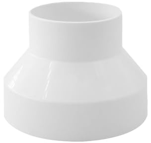Sarini Duct Connectors, 4 Inch to 3 Inch Duct Reducer, Duct Inline Adapter Size Increaser, ABS Plastic Vents for HVAC Heating Cooling Air Ventilation Systems (White)