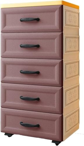 DZYHFCO Aufbewahrungskörbe, Aufbewahrungsschrank, Kinderschrank, große Kapazität, Schubladentyp, mehrschichtiger Kunststoff, geeignet für Wohnzimmer, Schlafzimmer, Kinderzimmer (lila, 4 Ebenen)