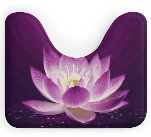NWTRJ Tapis de toilette ultra doux et super absorbant en microfibre antidérapant en forme de U pour salle de bain et WC Violet