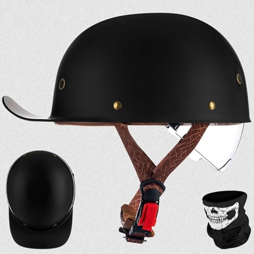 GKCEGHKS Aperto Caschi da Moto Casco Faccia Aperta retrò Mezzo Casco da Motociclista Vintage Caschi Casco Scooter retrò Casco Scodella ECE Omologato Casco A Scodella Scooter Motorino