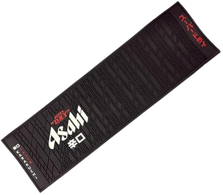 Asahi Beer Black Rubber Bar Runner, Bar Mat 55x16 cm